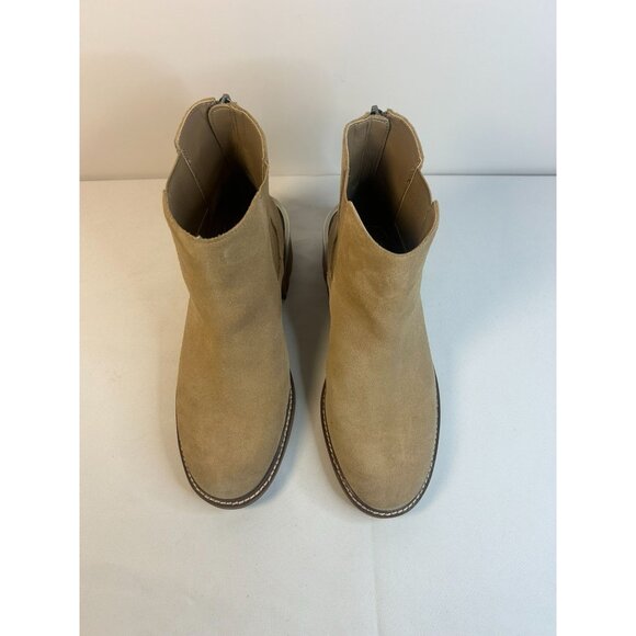 Vince Camuto Kelivena Suede Chelsea Boots Taupe Womens 9W Chunky Lug Sole Block - Picture 3 of 14